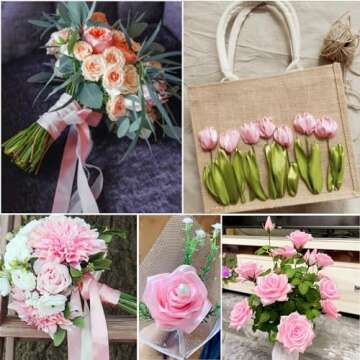 Light Pink Satin Ribbon 2 Inch x 25 Yards, Baby Pink Silk Mothers Day Ribbon for Gift Wrapping, Flow...