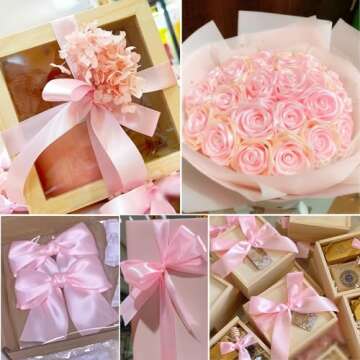 Light Pink Satin Ribbon for Gifts & Wedding Decor