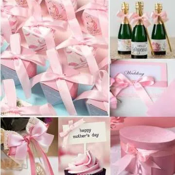 Light Pink Satin Ribbon for Gifts & Wedding Decor