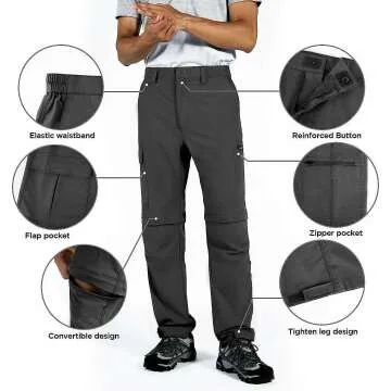 Men's Quick Dry Convertible Hiking Pants - Lightweight