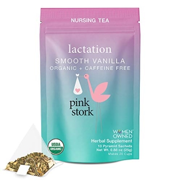 Pink Stork Lactation Tea: Organic Smooth Vanilla Nursing Support for Breastfeeding
