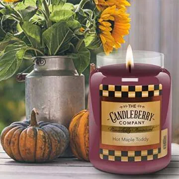 Candleberry Candles | Strong Fragrances for Home | Hand Poured in The USA | Highly Scented | 135 Hour Burn Time | Large Jar 26 oz (Hot Maple Toddy)