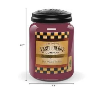 Candleberry Candles | Strong Fragrances for Home | Hand Poured in The USA | Highly Scented | 135 Hour Burn Time | Large Jar 26 oz (Hot Maple Toddy)
