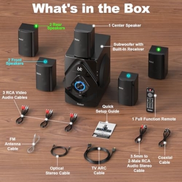 Bobtot Wireless Surround Sound System with 800W Subwoofer