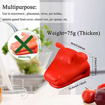 QTECLOR Mini Oven Mitts Gloves - BPA Free Silicone, Heat Resistant Cooking Pinch Mitts