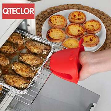 QTECLOR Mini Oven Mitts – Cute Heat Resistant Silicone Gloves