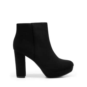 DREAM PAIRS Women's High Heel Ankle Boots - Comfortable Platform Booties