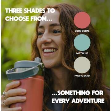 Rainier Goods 30 Ounce Double Wall Vacuum Stainless Steel Insulated Tumbler with Flip Straw (30 ounce, Coho Coral)