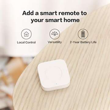 Aqara Wireless Mini Switch, Requires AQARA HUB, Not Support Third Party Hubs, Zigbee Connection, Versatile 3-Way Control Button for Smart Home Devices, Compatible with Apple HomeKit, Works with IFTTT