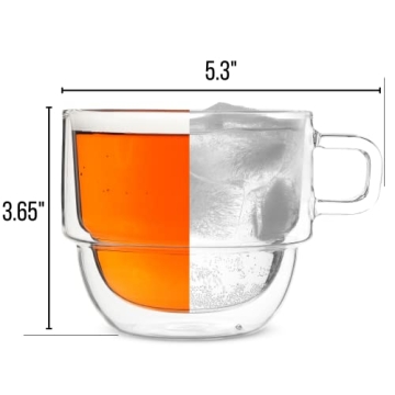 BTaT Stackable Insulated Coffee Mugs 4 Pack 16 oz