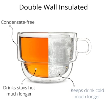 BTaT Stackable Insulated Coffee Mugs 4 Pack 16 oz