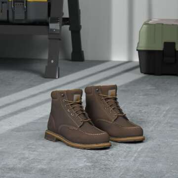 Carhartt mens 6" Lug Bottom Moc Soft Toe Cmw6197 industrial and construction boots, Dark Bison Oil T...