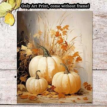 Fall Pumpkin Print Fall Print Thanksgiving Print Painting Print Vintage Home Decor Fall Home Decor Fall Wall Art Fall Pumpkins (8X10 Inch Print Without Frame)