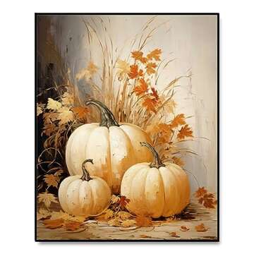 Fall Pumpkin Print Fall Print Thanksgiving Print Painting Print Vintage Home Decor Fall Home Decor Fall Wall Art Fall Pumpkins (8X10 Inch Print Without Frame)