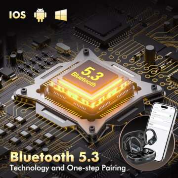 Wireless Earbuds Bluetooth Headphones 80hrs Playback Ear Buds Power Display with Noise Canceling Mic Headsets for Sports/Workout/Running Black