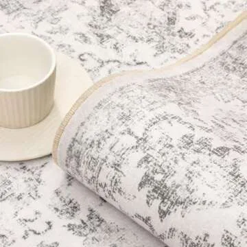 PureCozy Gray Vintage Area Rug for Home and Office