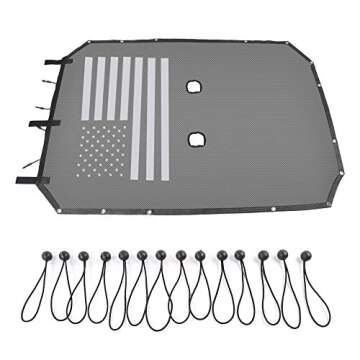American Flag Sunshade Mesh Bikini Top Sun Shade UV Protection for 2007-2018 Jeep Wrangler JK Unlimited 4 Door