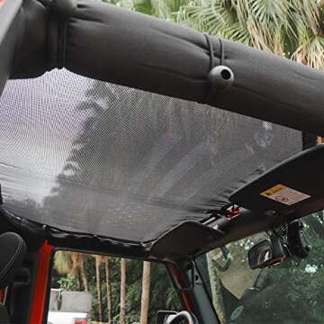 American Flag Sunshade Mesh Bikini Top Sun Shade UV Protection for 2007-2018 Jeep Wrangler JK Unlimited 4 Door