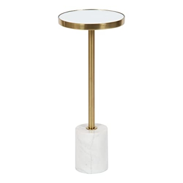 Elegant Hescott Drink Table with Marble and Mirrored Top
