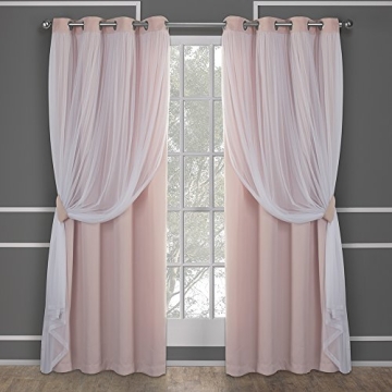 Elegant Catarina Layered Room Darkening & Sheer Curtains 2-Pack