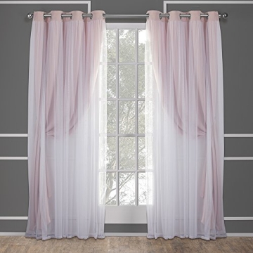 Elegant Catarina Layered Room Darkening & Sheer Curtains 2-Pack