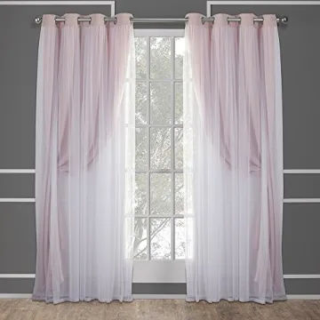 Elegant Catarina Layered Room Darkening & Sheer Curtains 2-Pack