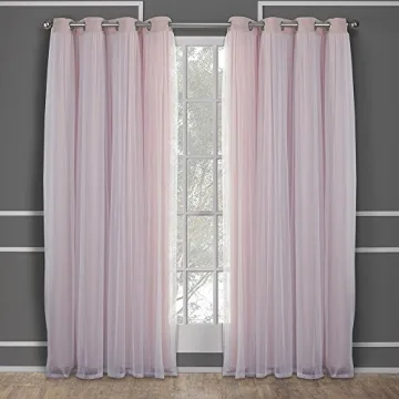 Elegant Catarina Layered Room Darkening & Sheer Curtains 2-Pack