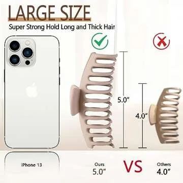 5 Inche Extra Large Claw Clips Hair Clips for Thick Hair and Long Hair, 4 Pack Xl Jumbo Claw clips, ...