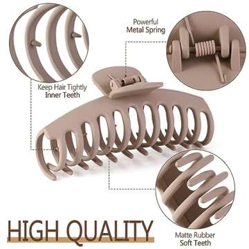 Extra Large Claw Clips for Thick Hair - Strong Hold!