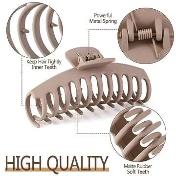 Extra Large Claw Clips for Thick Hair - Strong Hold!
