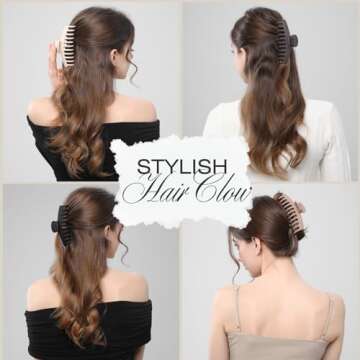 Extra Large Claw Clips for Thick Hair - Strong Hold!