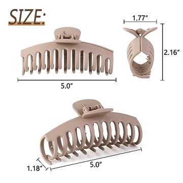 Extra Large Claw Clips for Thick Hair - Strong Hold!