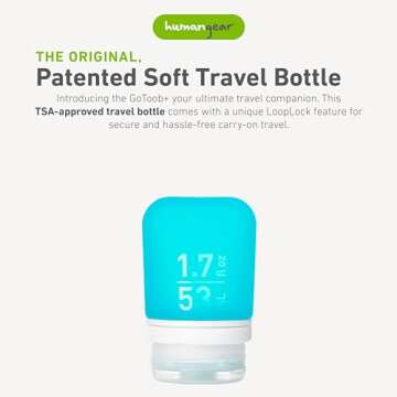 humangear GoToob+ Refillable Silicone Travel Size Bottles with Locking Cap