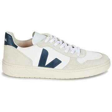 Veja Women's V-10 Sneakers, White/Nautico, 7 Medium US