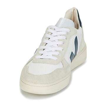 Veja Women's V-10 Sneakers, White/Nautico, 7 Medium US