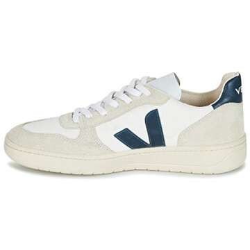 Veja Women's V-10 Sneakers, White/Nautico, 7 Medium US