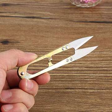 2PCS U-Shaped Metal Sewing Scissors for Tailors and Crafters