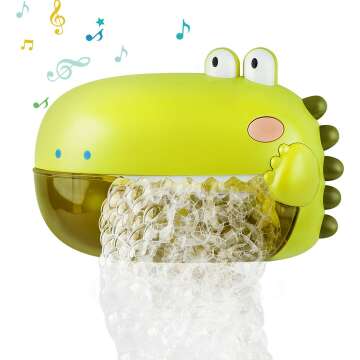 Toddler Bath Bubble Machine with Dinosaur Toy