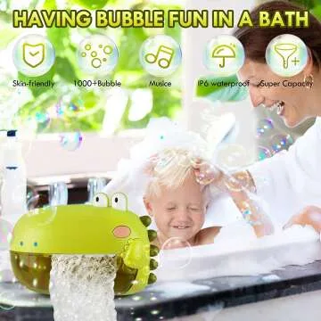 Toddler Bath Bubble Machine with Dinosaur Toy