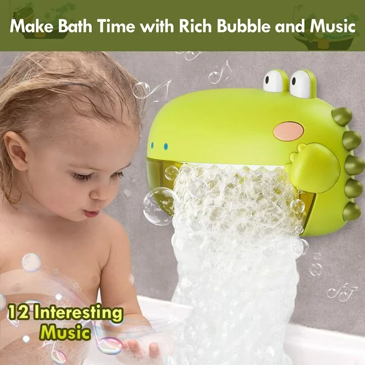 Toddler Bath Bubble Machine with Dinosaur Toy