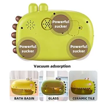 Zaddgiuuy Dinosaur Bath Bubble Machine for Kids