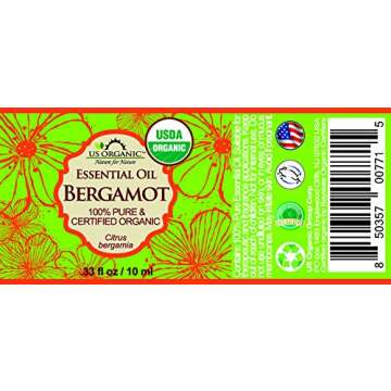 100% Pure Organic Bergamot Essential Oil 10ml - Aromatherapy