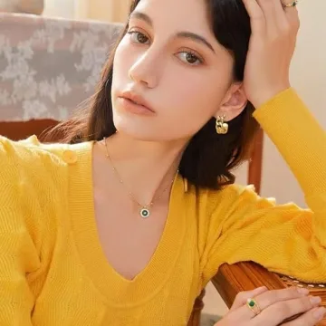 JDONL Gold Hammered Chunky Earrings for Women Geometric Rectangle Drop Dangle Statement Earrings Trendy Half Open Hoop Earrings Jewelry Gifts (C)