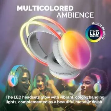 Brookstone Wireless Silent Disco Headphones - LED & Bluetooth