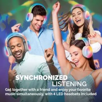 Brookstone Wireless Silent Disco Headphones - LED & Bluetooth
