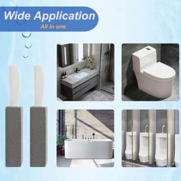 Tuodeal Pumice Cleaning Stone with Handle Pumice Stone for Toilet Bowl Household Cleaning 2 Pack