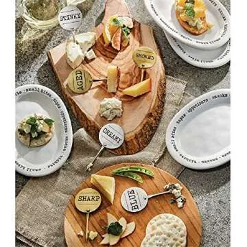 Elegant Mud Pie Brass and Silver Cheese Marker Set