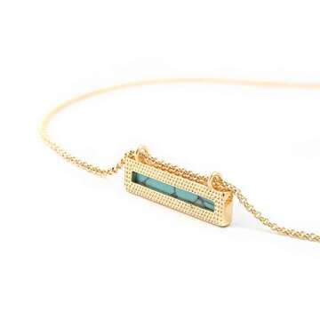 SOFYBJA Adjustable Turquoise Howlite Bar Necklace