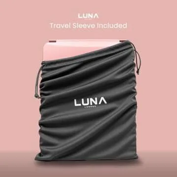 LUNA London Eclipse LED Lighted Travel Vanity Makeup Mirror | 3 Colour Light, Compact, Portable, Lighted, Rechargeable, Illuminated Mirror | Perfect for Travel, Makeup & Beauty Needs | Rose Gold
