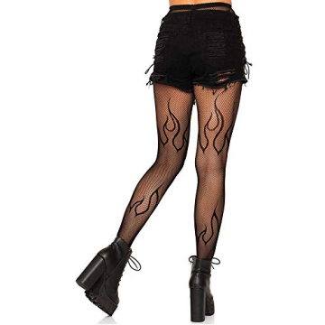 Flame Fishnet Tights for Women - Leg Avenue Costumes